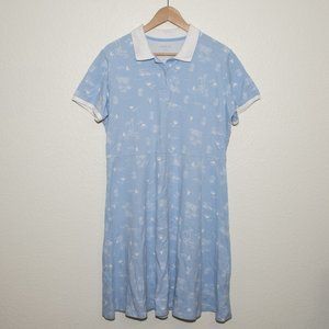Lands' End Light Blue Short Sleeve Polo Dress with Sailboat Print